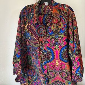 [SOLD] Psychedelic paisley button-up top